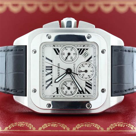 orologio cartier santos 100 grande|cartier chronograph watch price.